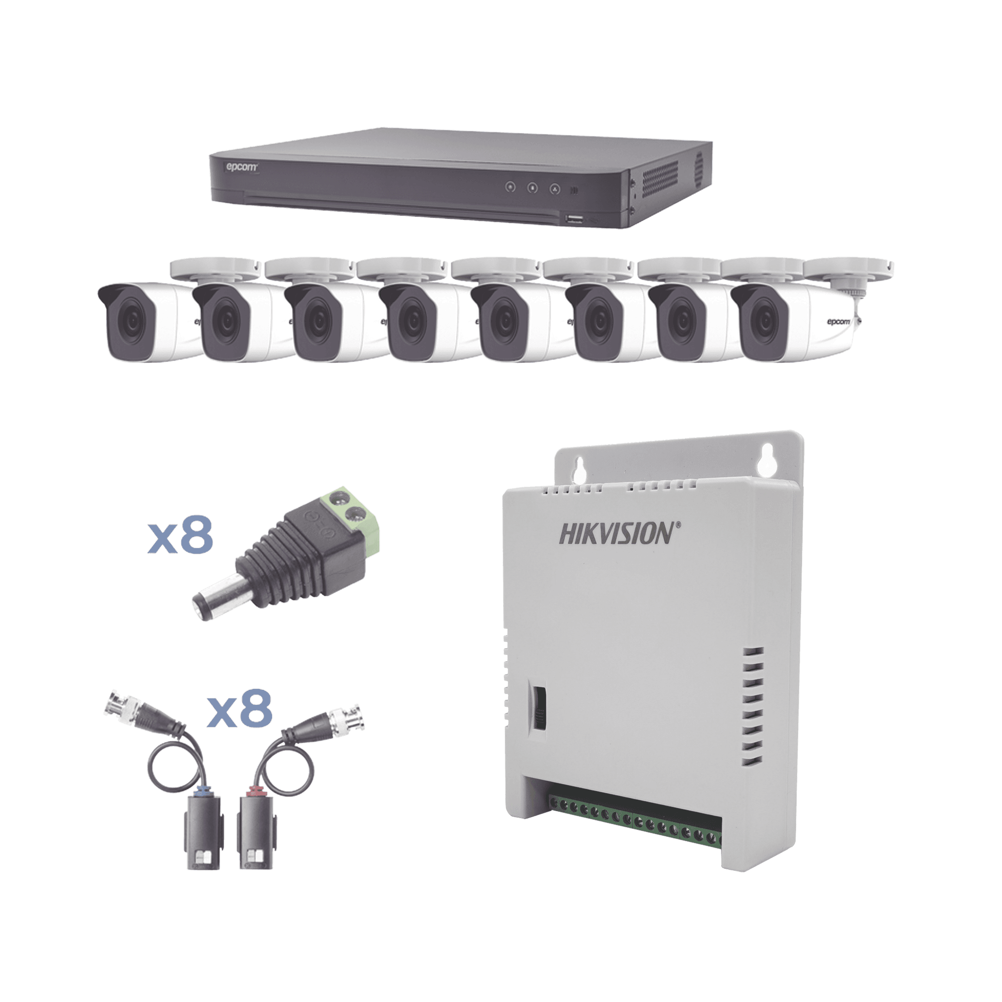 KIT TurboHD 1080p 8 Cámaras Profesional